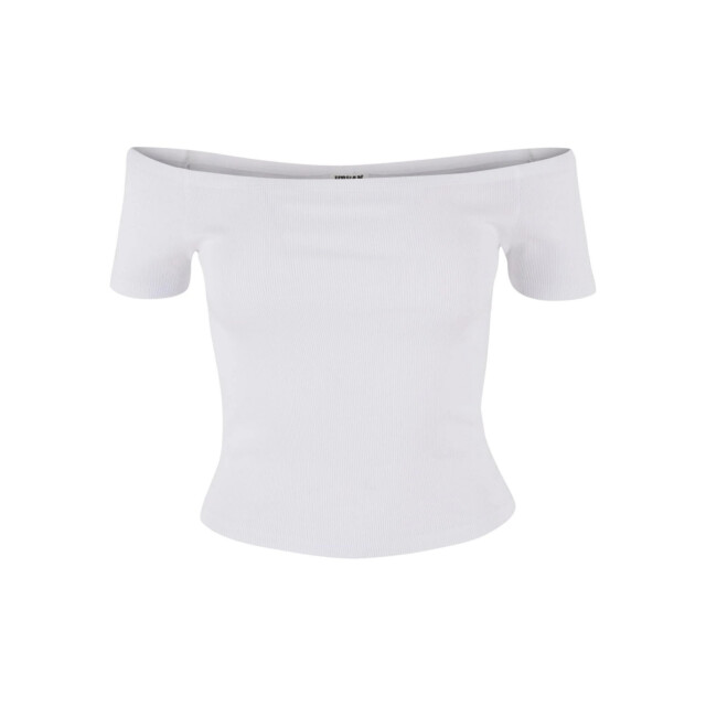 Urban Classics Dames geribd organic cotton off shoulder top (set van 2) UTTN1559_white large