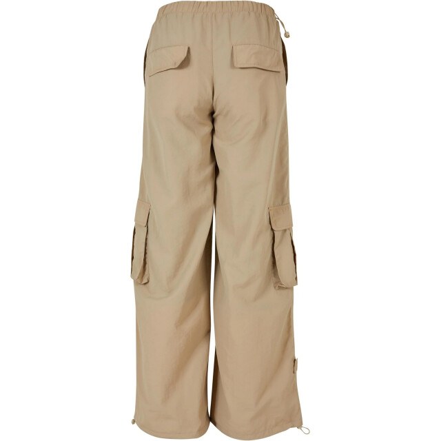Urban Classics Dames nylon gekreukelde wijde cargo broek UTTN1561_concrete large