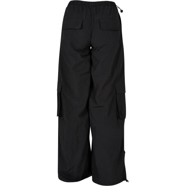 Urban Classics Dames nylon gekreukelde wijde cargo broek UTTN1561_black large