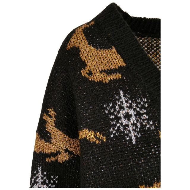 Urban Classics Dames oversized kerstvest met lange mouwen UTTN288_blackgold large