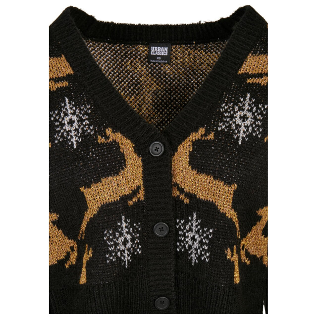 Urban Classics Dames oversized kerstvest met lange mouwen UTTN288_blackgold large