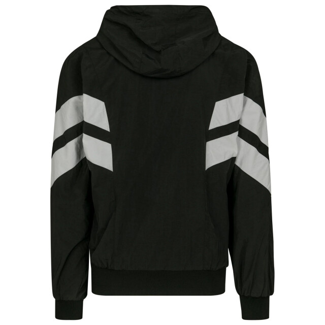 Urban Classics Heren stripe detail crinkle track jacket UTTN269_blackwhite large