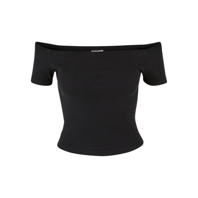 Urban Classics Dames geribd organic cotton off shoulder top (set van 2) UTTN1559_black large