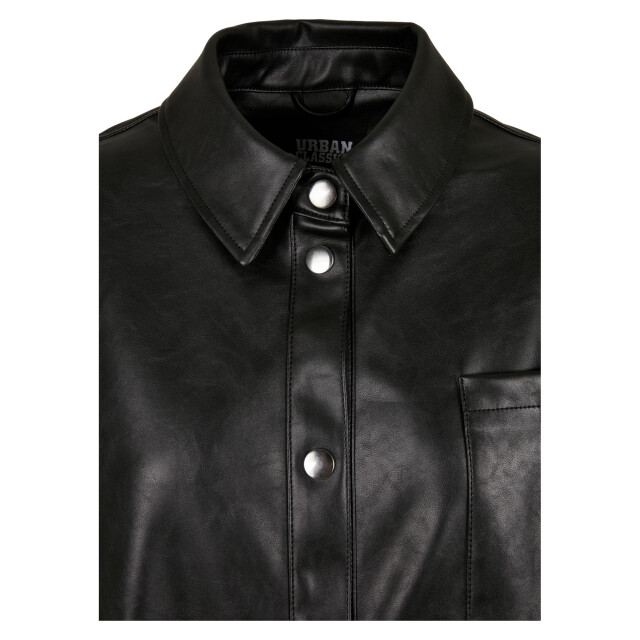 Urban Classics Dames overhemd van kunstleer UTTN284_black large