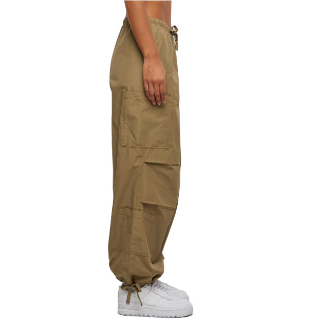 Urban Classics Dames katoenen parachute cargo broek UTTN1549_khaki large