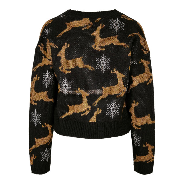 Urban Classics Dames oversized kerstvest met lange mouwen UTTN288_blackgold large