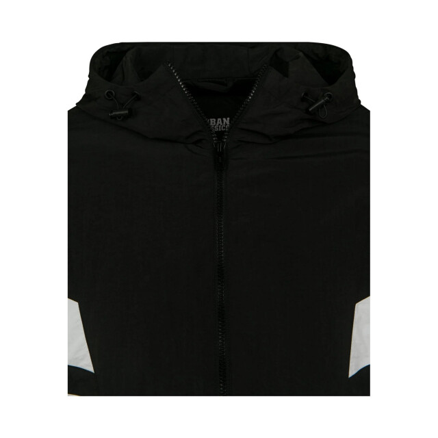 Urban Classics Heren stripe detail crinkle track jacket UTTN269_blackwhite large