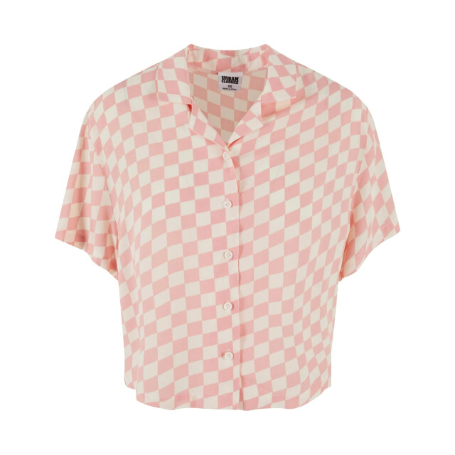 Urban Classics Dames geruit viscose overhemd UTTN241_pinklemonade large