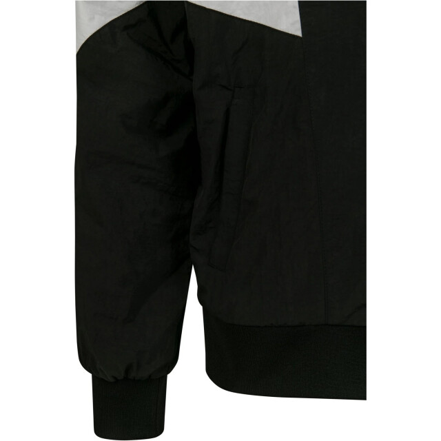 Urban Classics Heren stripe detail crinkle track jacket UTTN269_blackwhite large