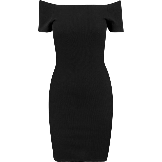 Urban Classics Dames ribbed off shoulder dress UTTN153_black large