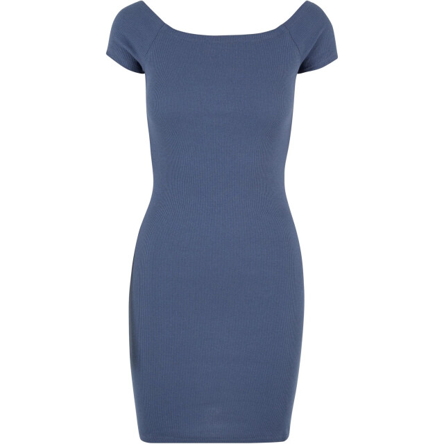 Urban Classics Dames ribbed off shoulder dress UTTN153_vintageblue large