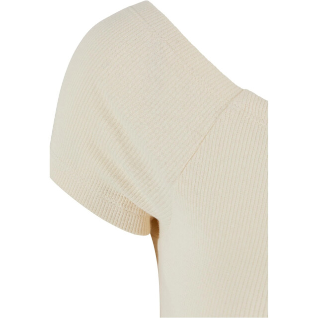 Urban Classics Dames ribbed off shoulder dress UTTN153_whitesand large