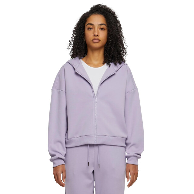 Urban Classics Dames cozy zip cropped hoodie UTTN1547_dustylilac large