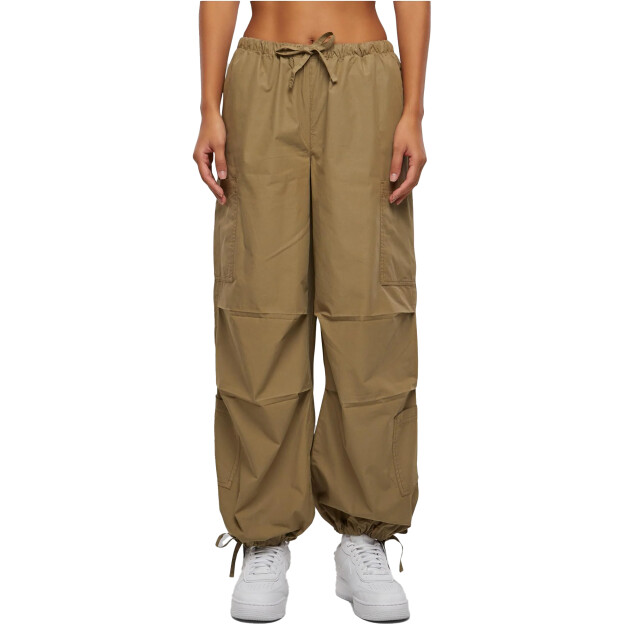 Urban Classics Dames katoenen parachute cargo broek UTTN1549_khaki large