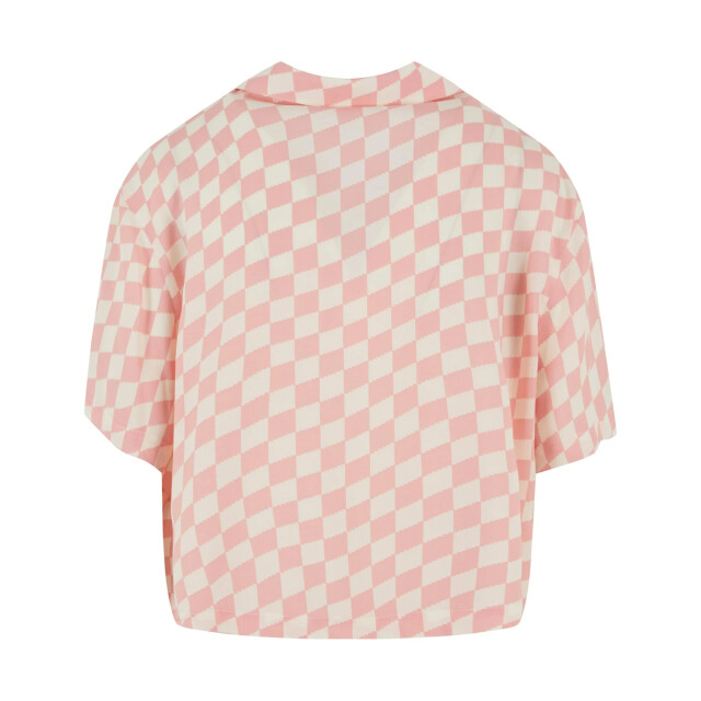 Urban Classics Dames geruit viscose overhemd UTTN241_pinklemonade large