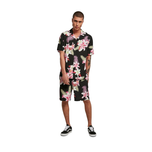 Urban Classics Heren overhemd met all-over print in viscose UTTN1505_darkjungle large