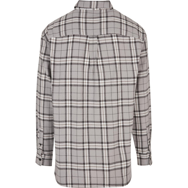 Urban Classics Heren geruit oversized shirt lang UTTN227_greyblack large