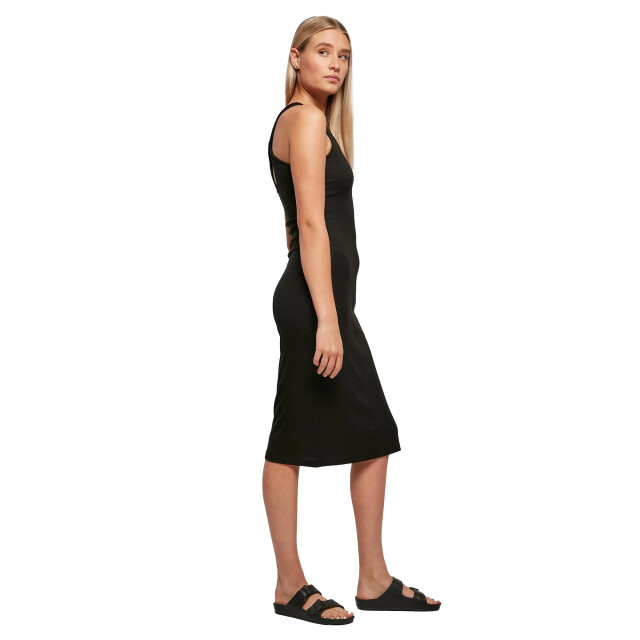 Urban Classics Dames geribbelde mouwloze midi-jurk UTTN214_black large