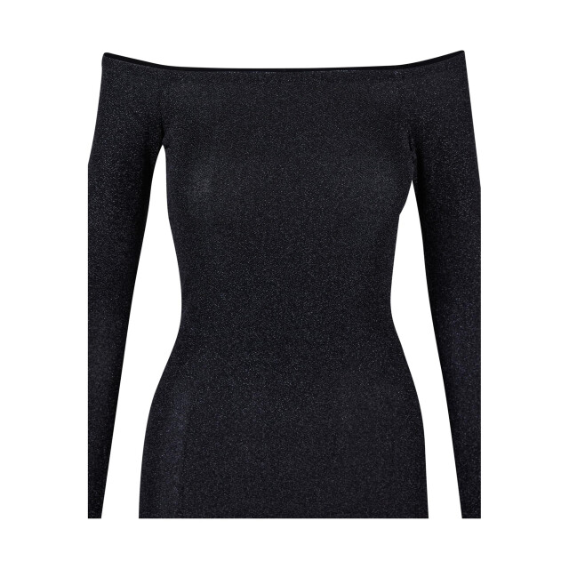 Urban Classics Dames glitter off shoulder jurk met lange mouwen UTTN223_black large