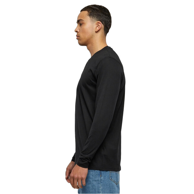 Urban Classics Heren basic henley t-shirt met lange mouwen UTTN208_black large