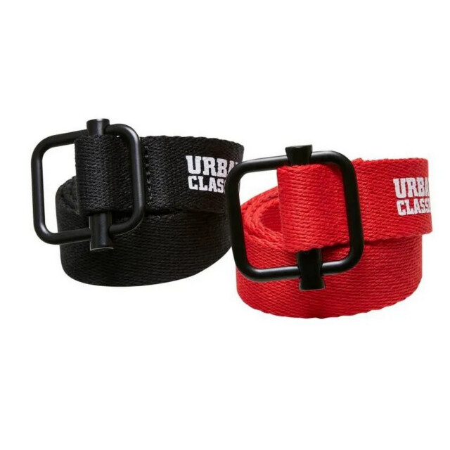 Urban Classics Canvas kinderriem (set van 2) UTTN283_blackred large