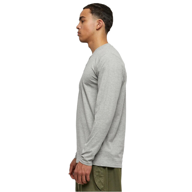 Urban Classics Heren basic henley t-shirt met lange mouwen UTTN208_grey large