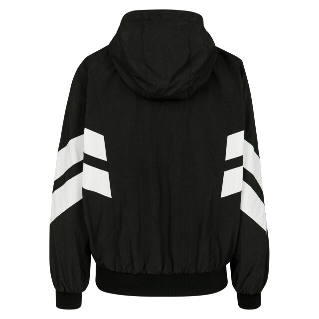 Urban Classics Dames gerimpeld batwing jasje UTTN209_blackwhite large
