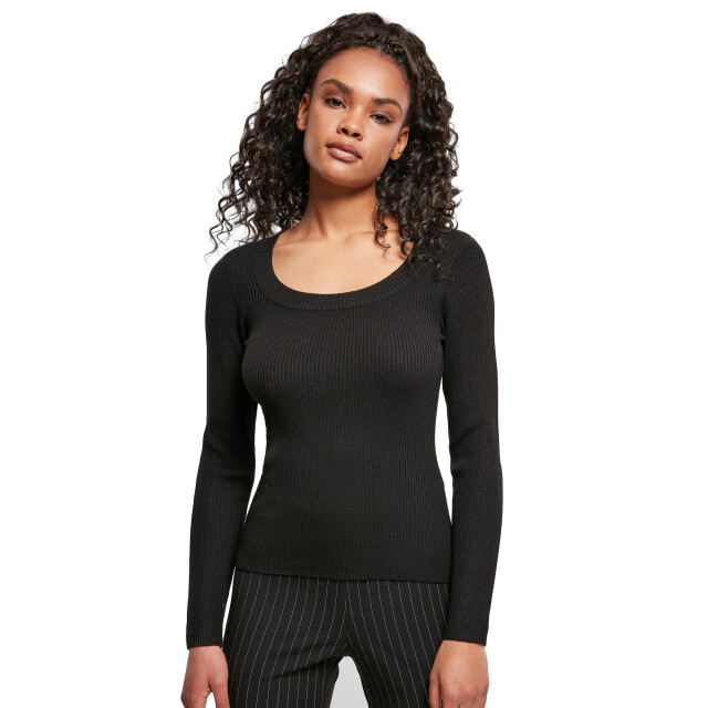 Urban Classics Dames trui met wijde hals en lange mouwen UTTN199_black large