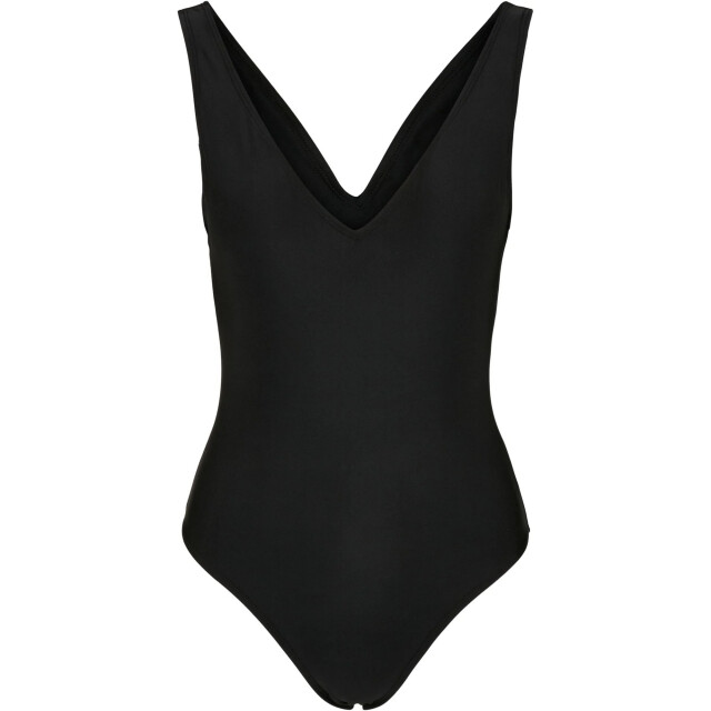Urban Classics Dames gerecycled eendelig zwempak met hoge pijpen UTTN194_black large