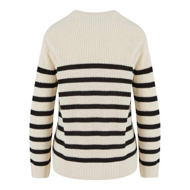 Urban Classics Dames gestreepte geribde trui UTTN1466_whiteblack large