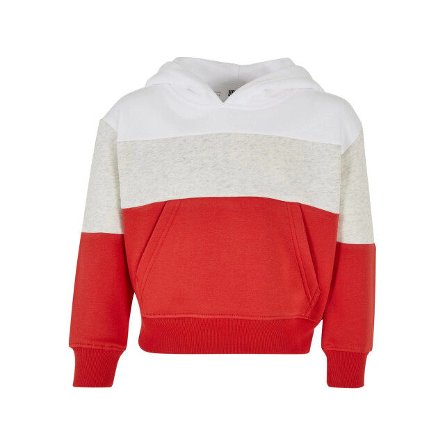 Urban Classics Meisjes 3 tone oversized hoodie UTTN1474_whitelightgreyhugered large