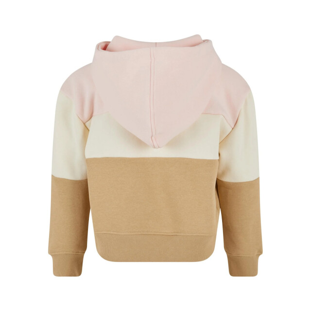 Urban Classics Meisjes 3 tone oversized hoodie UTTN1474_pinkwhitesandunionbeige large