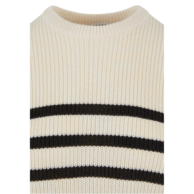 Urban Classics Dames gestreepte geribde trui UTTN1466_whiteblack large