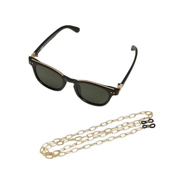 Urban Classics Unisex volwassen italië zonnebril met ketting UTTN246_blackgold large