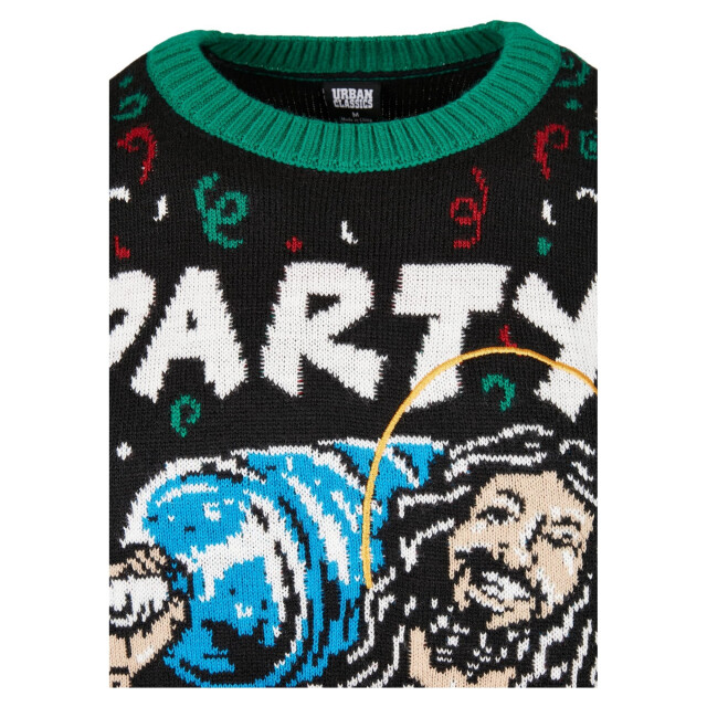 Urban Classics Heren savior kerst sweatshirt UTTN292_blackgreen large