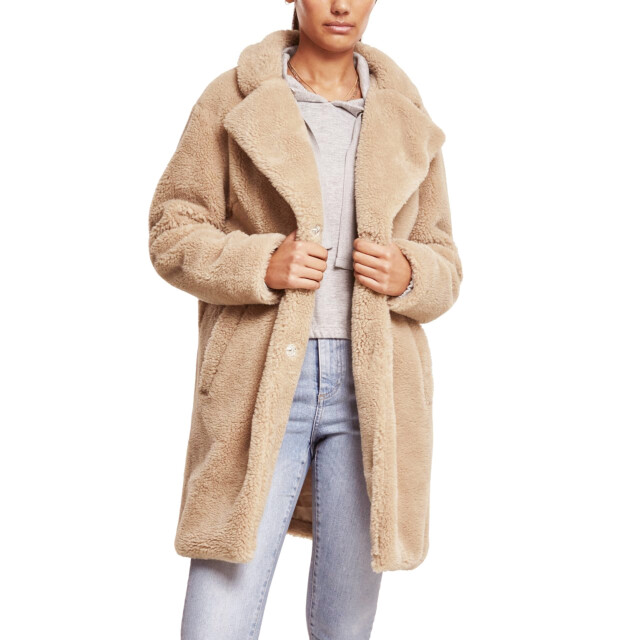 Urban Classics Dames sherpa oversized jas UTTN186_sand large