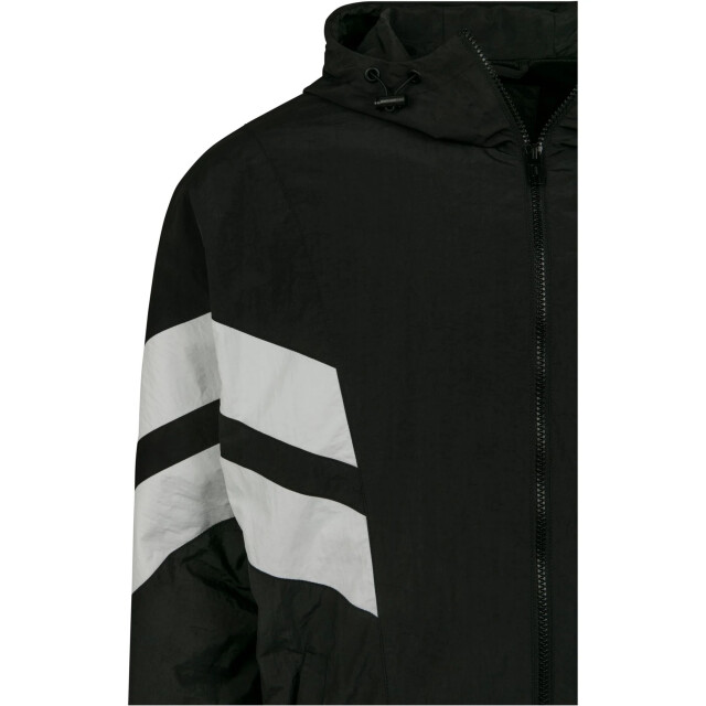 Urban Classics Heren stripe detail crinkle track jacket UTTN269_blackwhite large