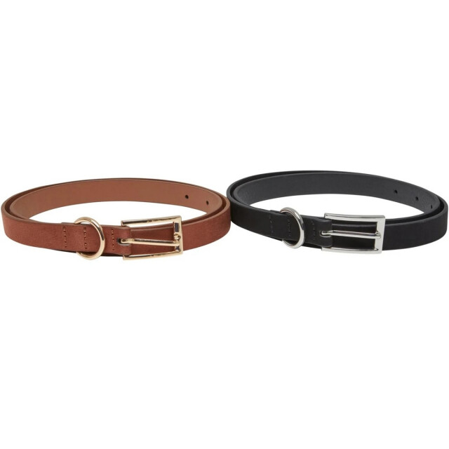 Urban Classics Dames grote faux lederen gesp riem (set van 2) UTTN1703_blackgoldsilver large