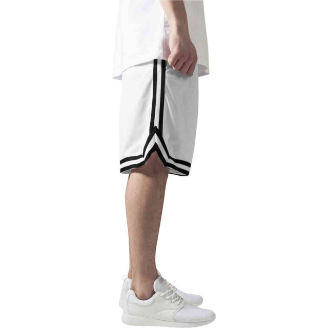 Urban Classics Heren mesh streep shorts UTTN170_whiteblackwhite large