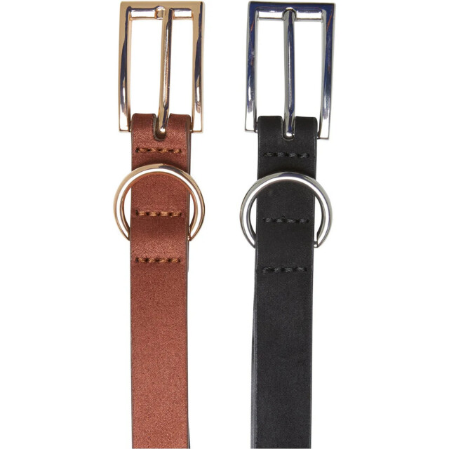 Urban Classics Dames grote faux lederen gesp riem (set van 2) UTTN1703_blackgoldsilver large