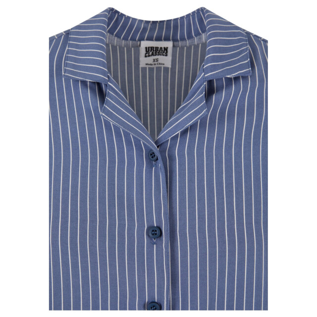 Urban Classics Dames resort gestreept overhemd UTTN1683_vintageblue large