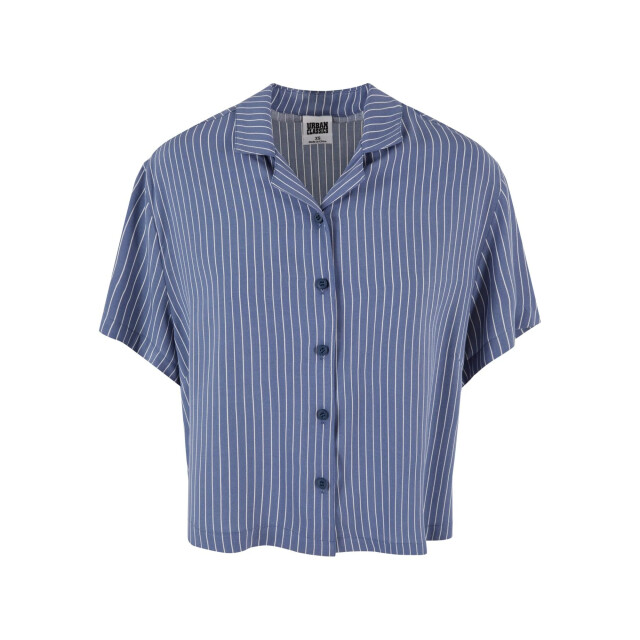 Urban Classics Dames resort gestreept overhemd UTTN1683_vintageblue large