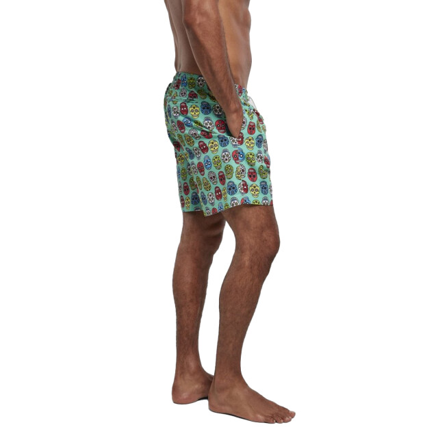 Urban Classics Heren calavera zwemshorts UTTN1680_greenmulticoloured large