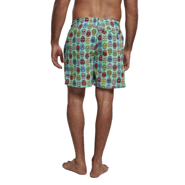Urban Classics Heren calavera zwemshorts UTTN1680_greenmulticoloured large