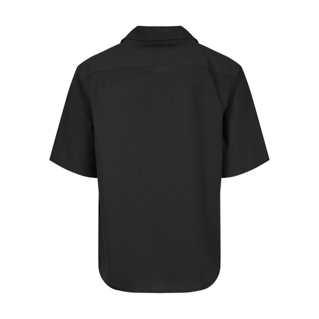 Urban Classics Heren seersucker relaxed fit overhemd met korte mouwen UTTN1642_black large