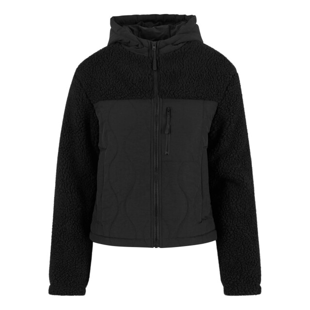 Urban Classics Dames crinkle fleece jas UTTN1644_blackblack large