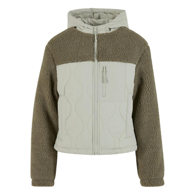 Urban Classics Dames crinkle fleece jas UTTN1644_palegreenstonegreen large