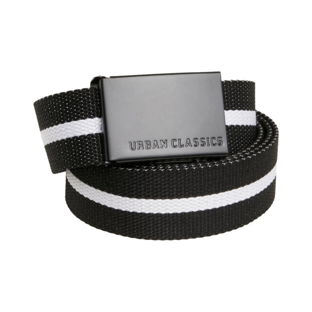 Urban Classics Heren gestreepte canvas tailleriem UTTN1643_blackwhite large