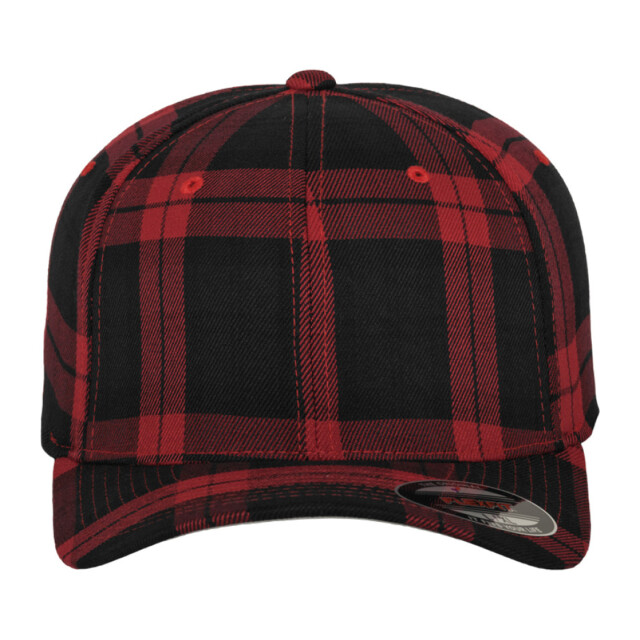 Flexfit Ruitjes baseball cap UTTN1607_blackred large