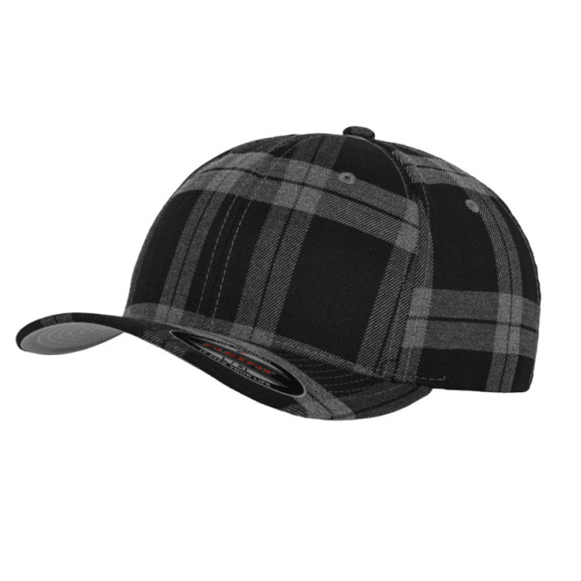 Flexfit Ruitjes baseball cap UTTN1607_blackgrey large